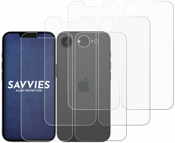 Savvies 6x Folie für Apple iPhone 16e (Display+Rückseite) Schutzfolie Displayschutz D, Bild 2