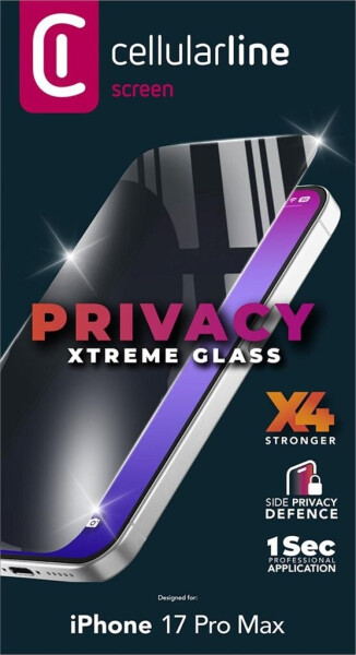 Cellular Line Xtreme Glass Privacy für Apple iPhone 17 Pro Max (61250) Schutzglas, Bild 2