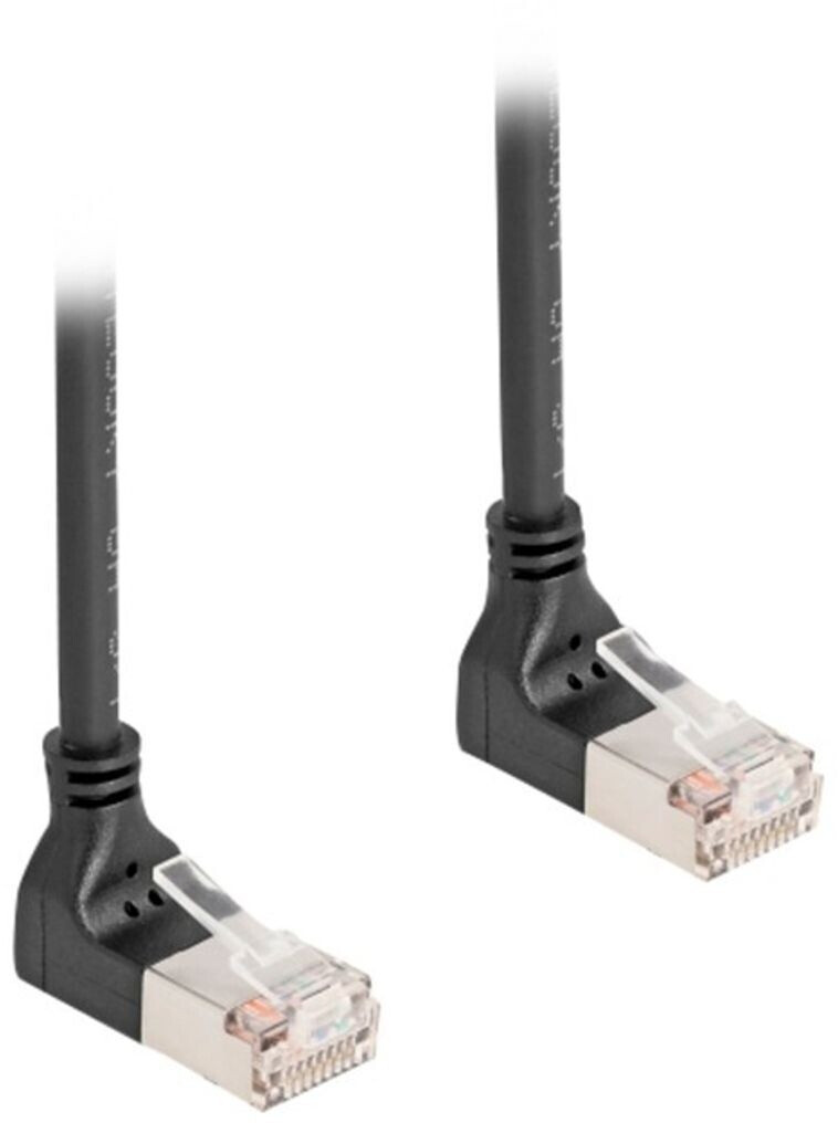 DeLock RJ45 Cat.6A S/FTP Slim 90° oben / oben gewinkelt 5 m schwarz (80284)