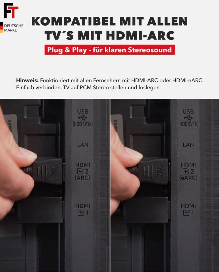 Tendak HDMI ARC Audio Extraktor - TV Adapter für Optical SPDIF, Koaxial