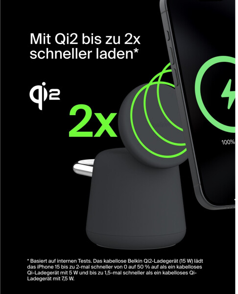 Belkin BoostCharge Pro Kabellose 2-in-1-Ladestation mit Qi2 (15 W), Bild 5