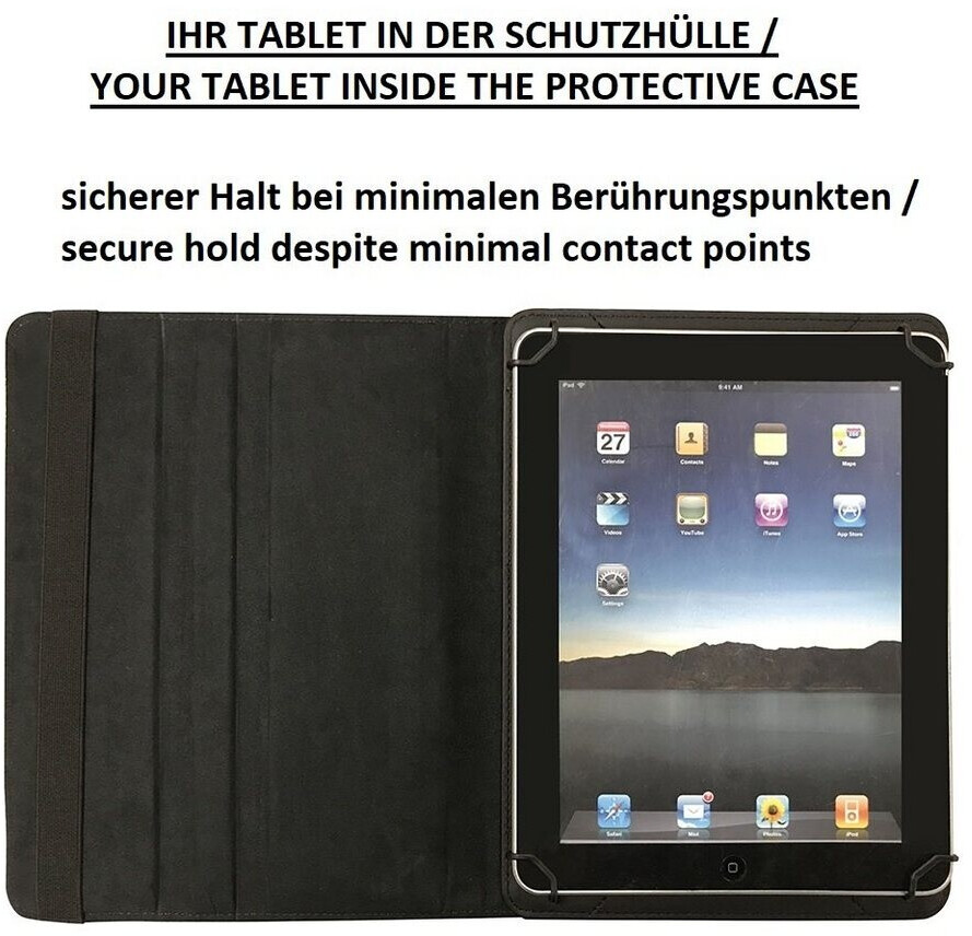 JRTAL Hülle Für Alldocube IPlay 60s / 60s 4G | 10,1 Zoll, 360° Drehbar, Mit Ständerfunktion – Schwarzes Kunstleder