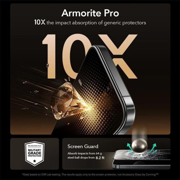 ESR Ultrafit Armorite Pro Tempered Glass iPhone 17 / 16 Pro, Bild 4