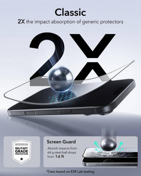 ESR UltraFit Classic Screen Protector iPhone 17 Pro, Bild 6