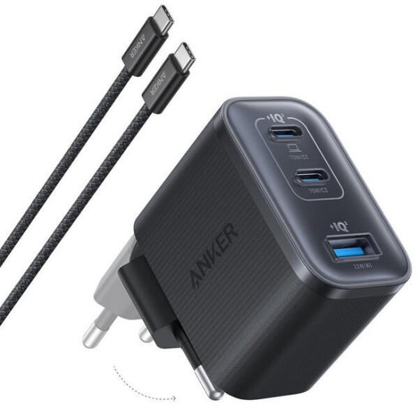 Anker Nano Ladegerät (70W, 3 Ports) schwarz