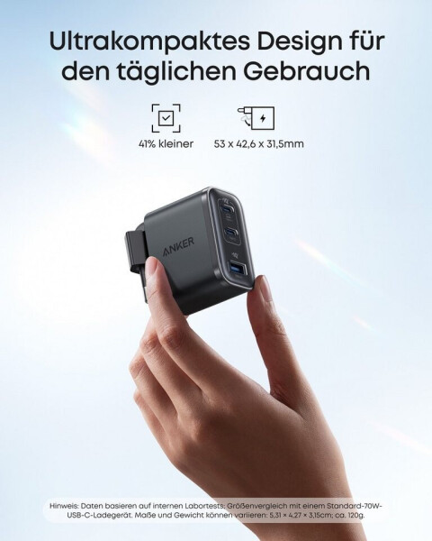Anker Nano Ladegerät (70W, 3 Ports) schwarz, Bild 3