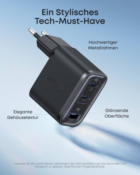 Anker Nano Ladegerät (70W, 3 Ports) schwarz, Bild 5