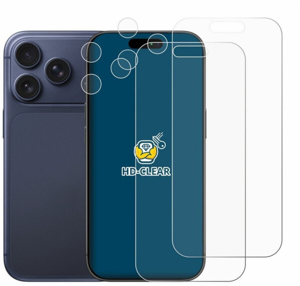BROTECT Displayschutzfolie Schutzfolie für Apple iPhone 17 Pro (Display+Kamera) 2 Stück Klar Transparent, Bild 2
