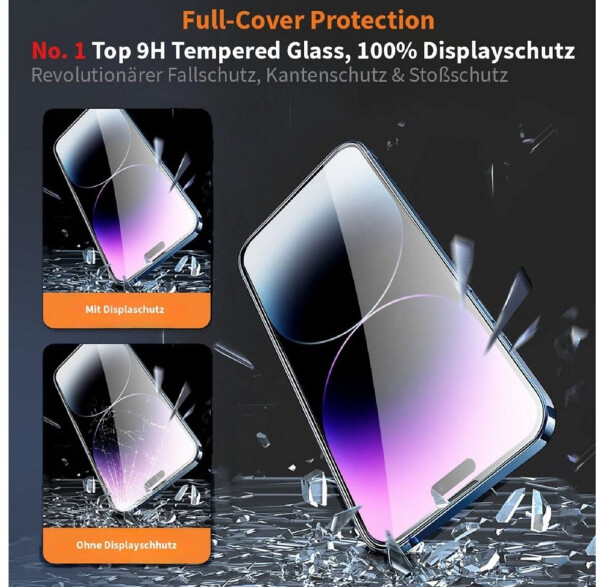 Protectorking 2x 9H Panzerglas für iPhone 17 Pro Full-Screen HD KLAR Montagehilfe, Bild 4