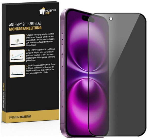 Protectorking 6x Blickschutz 9H Panzerglas für iPhone 17 Air Anti-Spy Privacy Sichtschutz, Bild 2