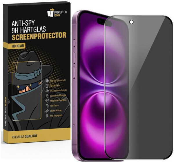 Protectorking 5x Blickschutz 9H Panzerglas für iPhone 17 Pro Anti-Spy Privacy Sichtschutz