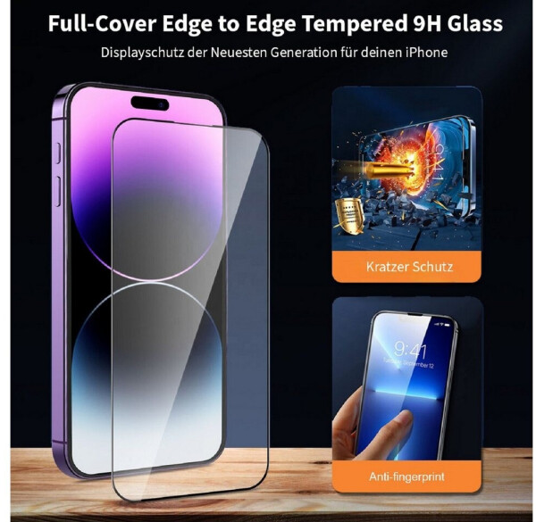 Protectorking 1x 9H Panzerglas für iPhone 17 Air Full-Screen HD KLAR Montagehilfe, Bild 5