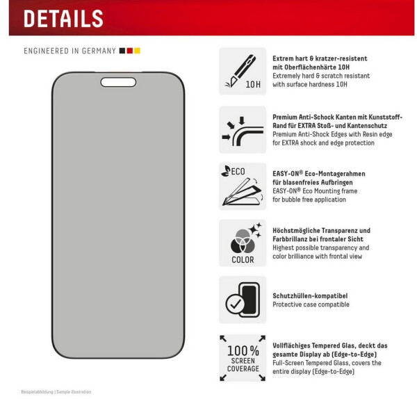 Displex Privacy Glas für Apple iPhone 17 Pro Max, Bild 4