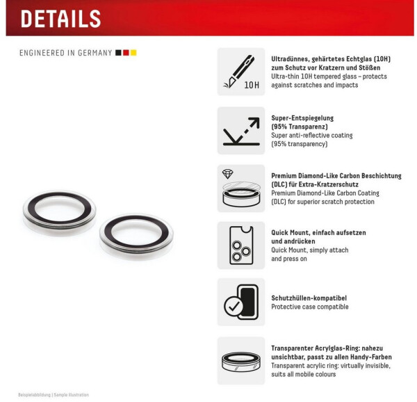 Displex CamGlass Single Lens iPhone 16/16 Plus/17, Bild 2