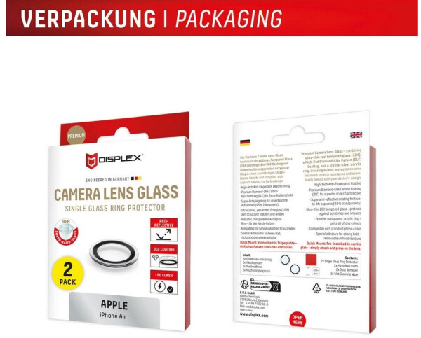Displex Camera Lens Glass für Einzelringe Apple iPhone Air, 10H, Bild 4