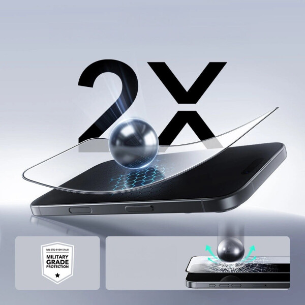 ESR Gehärtetes Glas mit Positionierungsrahmen für iPhone 17 / iPhone 16 Pro UltraFit Tempered Glass 2 Stück, Bild 5