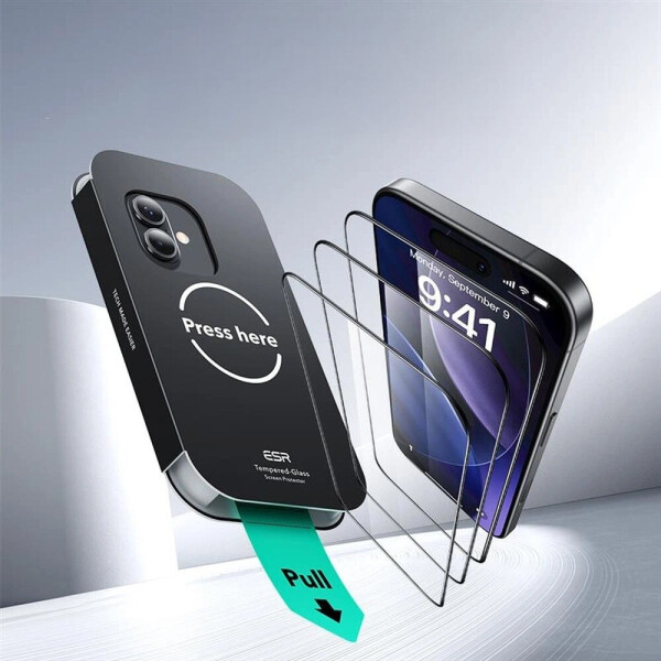 ESR Gehärtetes Glas mit Positionierungsrahmen für iPhone 17 / iPhone 16 Pro UltraFit Tempered Glass 2 Stück, Bild 7