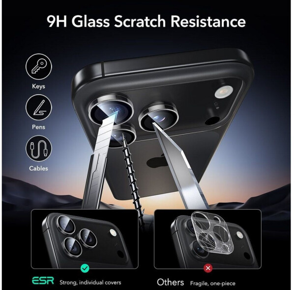 ESR Kameraglas für iPhone 17 Pro / Pro Max / 16 Pro / Pro Max Armorite Camera Protector Transparent, Bild 7