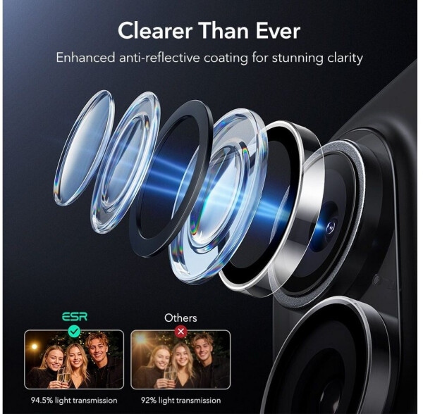 ESR Kameraglas für iPhone 17 / 16 Plus / 16 Armorite Camera Protector Transparent, Bild 6
