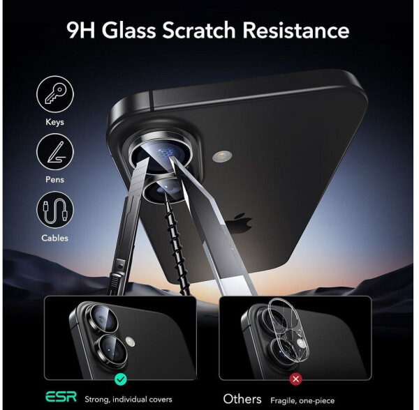 ESR Kameraglas für iPhone 17 / 16 Plus / 16 Armorite Camera Protector Transparent, Bild 7