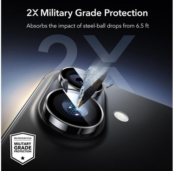 ESR Kameraglas für iPhone 17 / 16 Plus / 16 Armorite Camera Protector Schwarz, Bild 4
