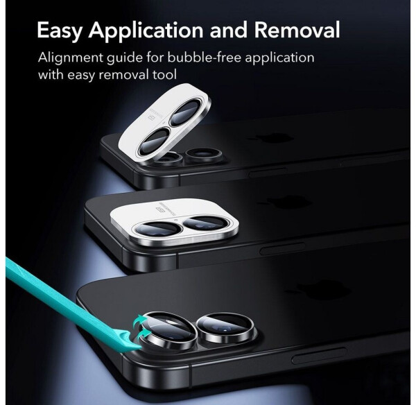 ESR Kameraglas für iPhone 17 / 16 Plus / 16 Armorite Camera Protector Schwarz, Bild 7