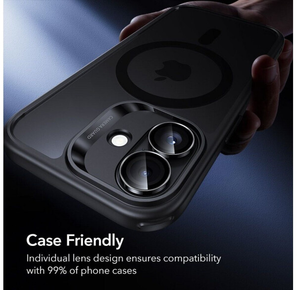 ESR Kameraglas für iPhone 17 / 16 Plus / 16 Armorite Camera Protector Schwarz, Bild 8