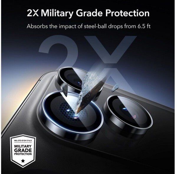 ESR Kameraglas für iPhone 17 Pro / Pro Max / 16 Pro / Pro Max Armorite Camera Protector Schwarz, Bild 5