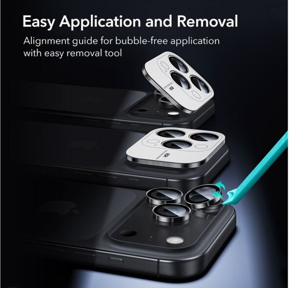 ESR Kameraglas für iPhone 17 Pro / Pro Max / 16 Pro / Pro Max Armorite Camera Protector Schwarz, Bild 8
