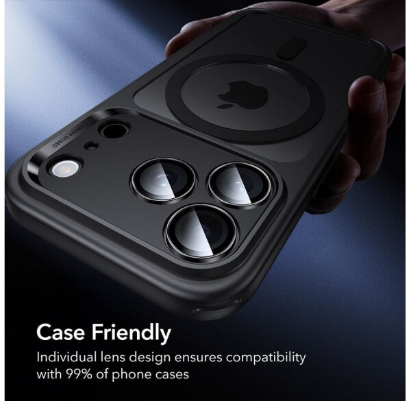 ESR Kameraglas für iPhone 17 Pro / Pro Max / 16 Pro / Pro Max Armorite Camera Protector Schwarz, Bild 9