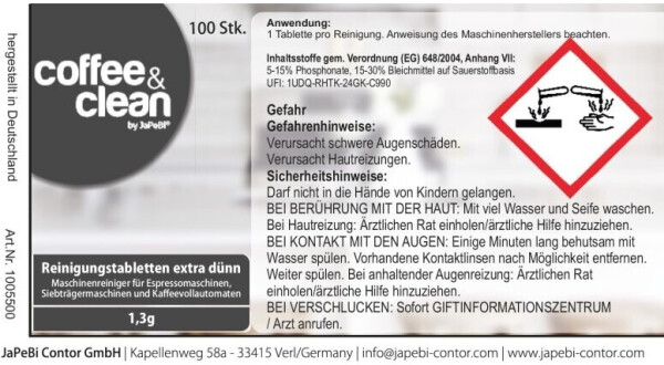 JaPeBi 100 Reinigungstabletten 1,3g extra dünn für WMF Sage Siebträgermaschinen (1005500-01), Bild 3