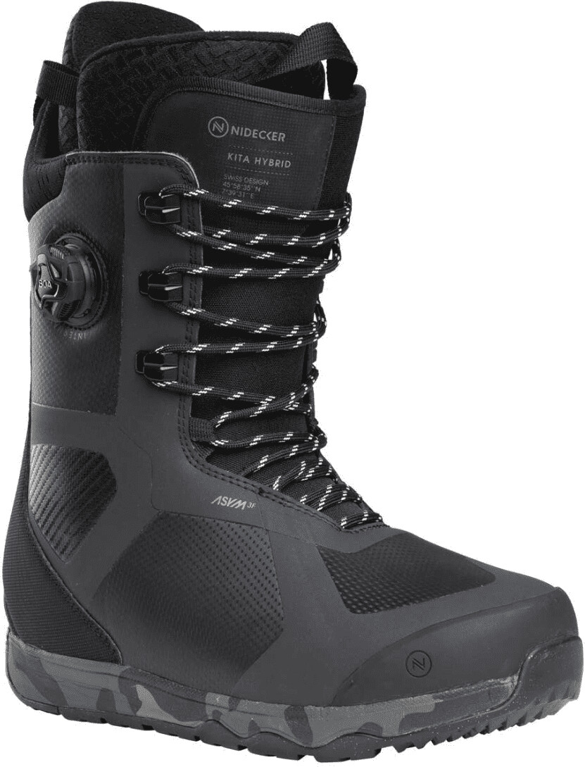 Bottes De Snowboard Nidecker Kita APX Noir - DUAL BOA® Wrap Strap - Modèle 2026 - Rigide