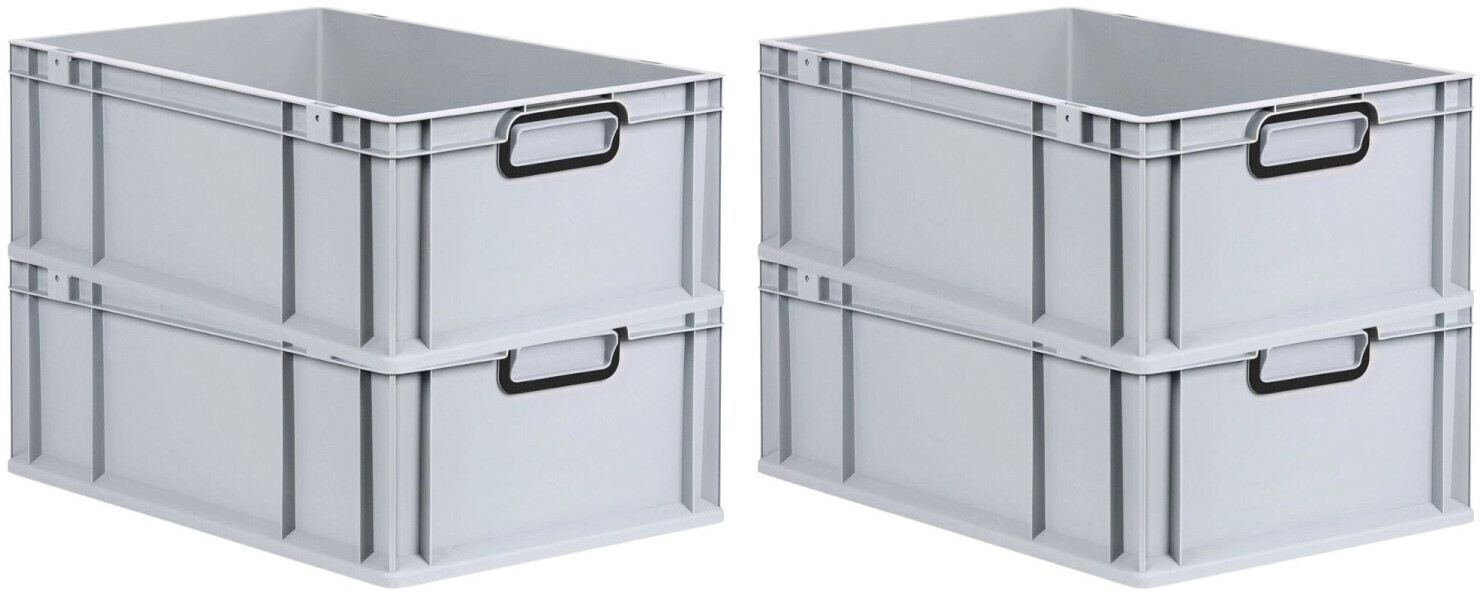 8x Eurobehälter-Eurobox 20 X 15 X 12 Grau Inkl. Gratis Zollstock