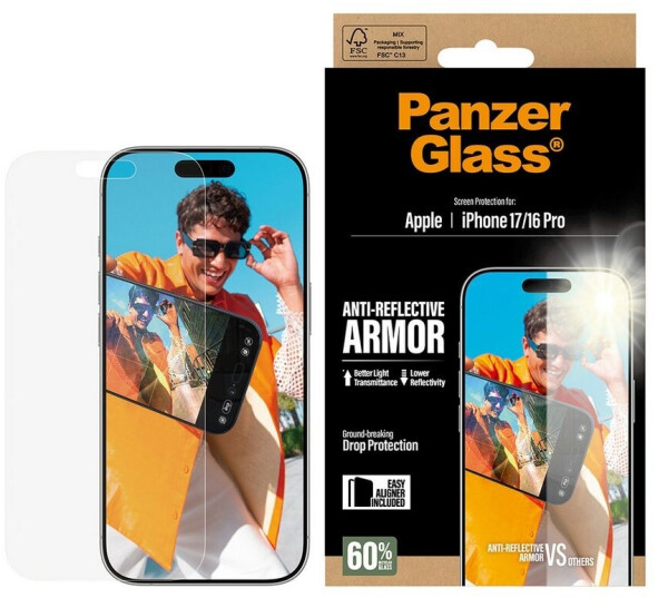 PanzerGlass Anti-Reflective Armor Screen Protector iPhone 17 | iPhone 16 Pro w. EasyAligner, Bild 2