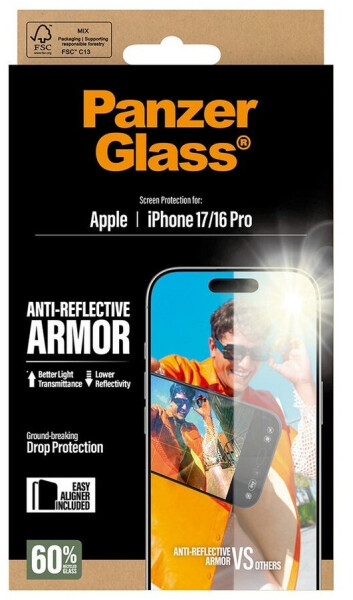 PanzerGlass Anti-Reflective Armor Screen Protector iPhone 17 | iPhone 16 Pro w. EasyAligner, Bild 3