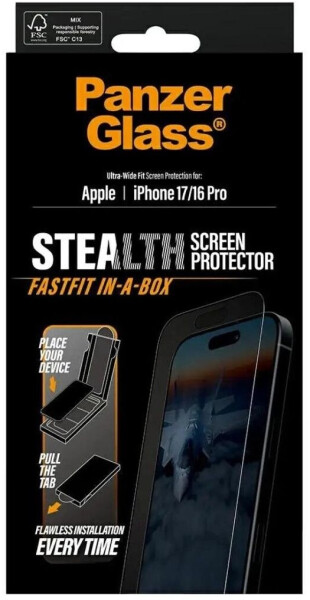 PanzerGlass Stealth Screen Protector w. Black Frame iPhone 17 | iPhone 16 Pro | Ultra-Wide Fit w. FASTFIT IN-A-BOX, Bild 3