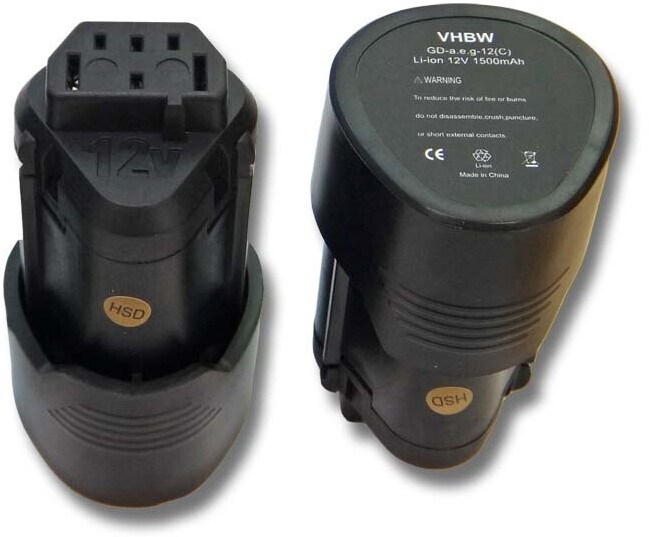 vhbw 2x Akku Ersatz für AEG L1215, 4932352824, 584932, 4932, AC82048, 954932, AC82008, 3520, 3526 für Werkzeug (1500 mAh, Li-Ion, 12 V)