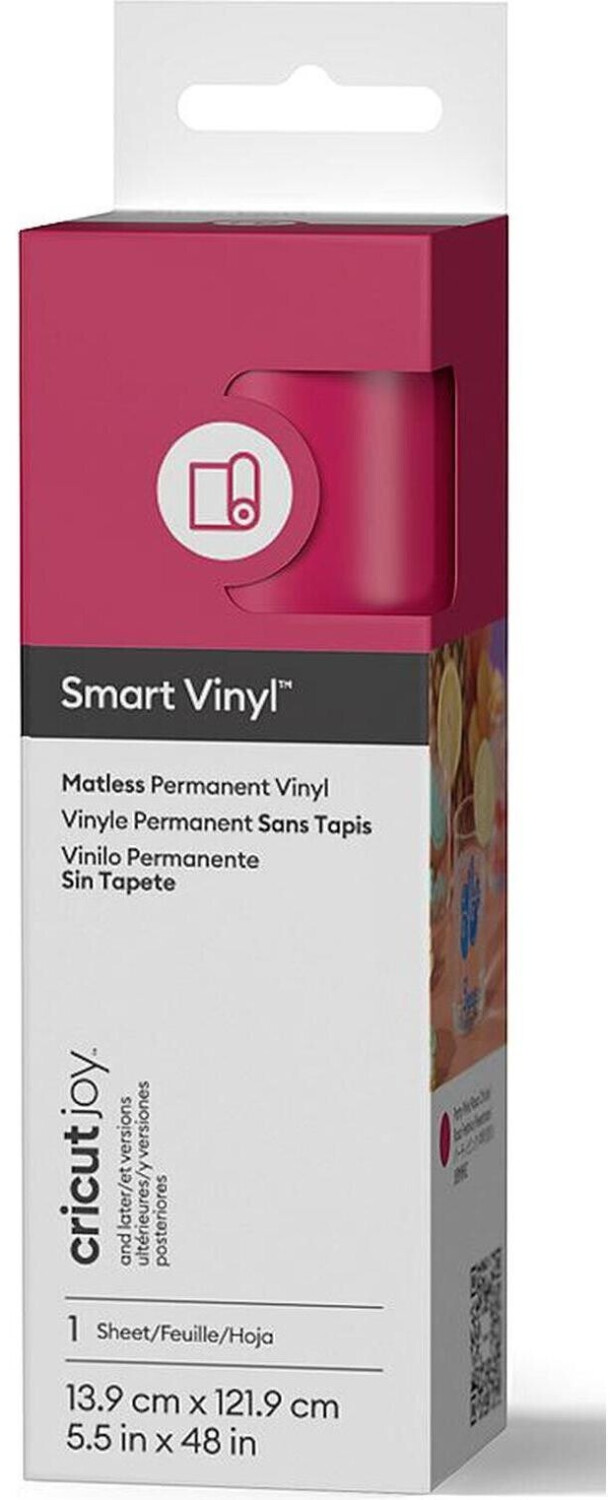 Cricut Joy Smart Vinyl - Permanent Party Pink 122 cm Permanente Vinylfolie für Tassen Aufkleber DIY-Bastelprojekte Wohn-Deko Küche Schule