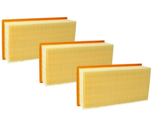 vhbw 3x Flachfaltenfilter kompatibel mit Kärcher 3501, 3500, K2000E, A2001, 3501E, 3500E, 2000TE, 2000E Staubsauger Filterelement