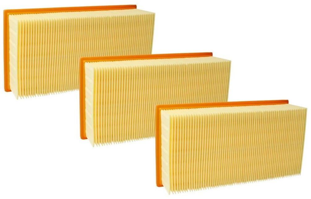 vhbw 3x Flachfaltenfilter kompatibel mit Kärcher 3501, 3500, K2000E, A2001, 3501E, 3500E, 2000TE, 2000E Staubsauger Filterelement