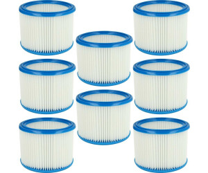 vhbw 8x Faltenfilter kompatibel mit Mirka 915 L PC, 1025 L PC Staubsauger Patronenfilter, Blau Weiß