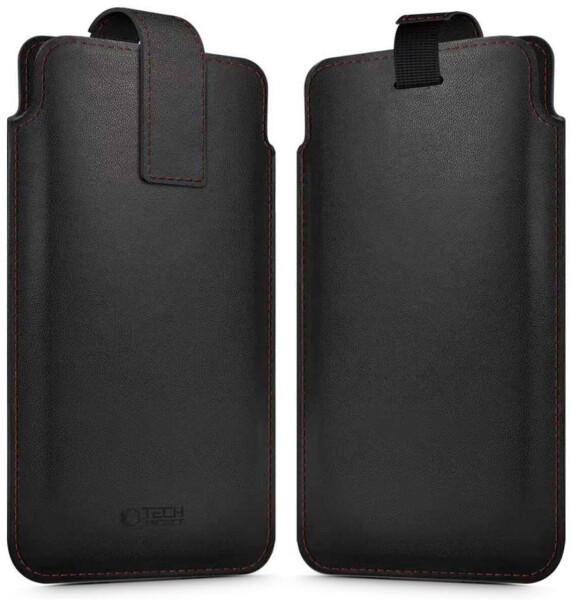 Tech-Protect SM65 Universal-Handytasche 6 - 6,9 Schwarz mit roten Elementen