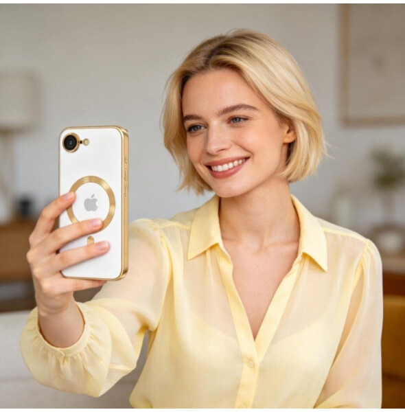 Tech-Protect Handyhülle mit Kameraabdeckung für iPhone 16 MagFlex für MagSafe transparent und gold, Bild 4