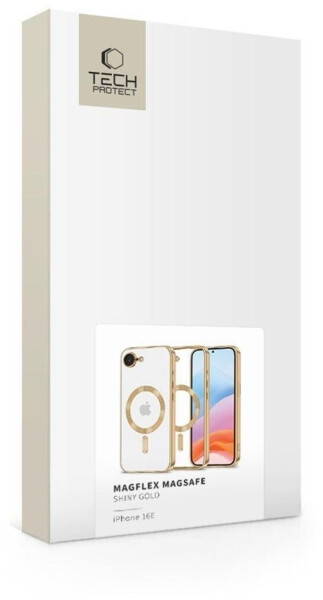 Tech-Protect Handyhülle mit Kameraabdeckung für iPhone 16 MagFlex für MagSafe transparent und gold, Bild 5