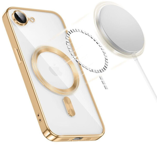 Tech-Protect Handyhülle mit Kameraabdeckung für iPhone 16 MagFlex für MagSafe transparent und gold, Bild 6