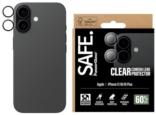 PanzerGlass SAFE Lens Protector klar iPhone 17/iPhone 16/16 Plus, Bild 3