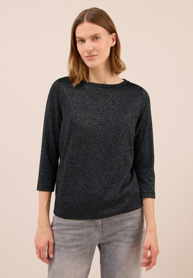 Cecil Maglietta Donna Con Motivo Glitterato - Scollo A Barchetta E Maniche 3/4 - Comfort E Glamour