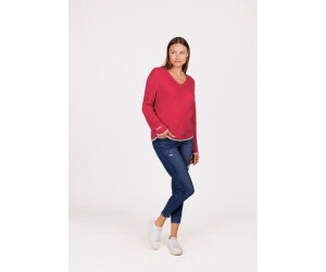 KEY LARGO Pullover Donna Wkn Sophie – Maglia Con Scollo A V E Fantasia Leopardo – Dettagli Arancione