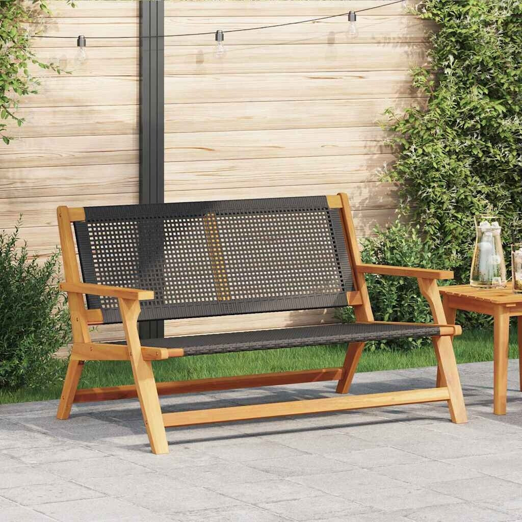 vidaXL Gartenmöbel 122 x 78 x 73cm Massivholz Akazie Schwarz (367819)