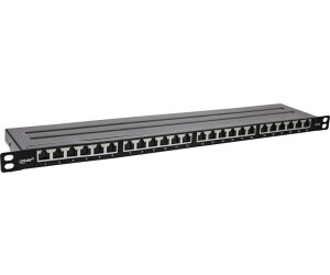 InLine 19 Patchfeld Cat.6A 0,5 HE 24-fach, mit Staubschutz, schwarz Netzwerk-Infrastruktur (76824M)